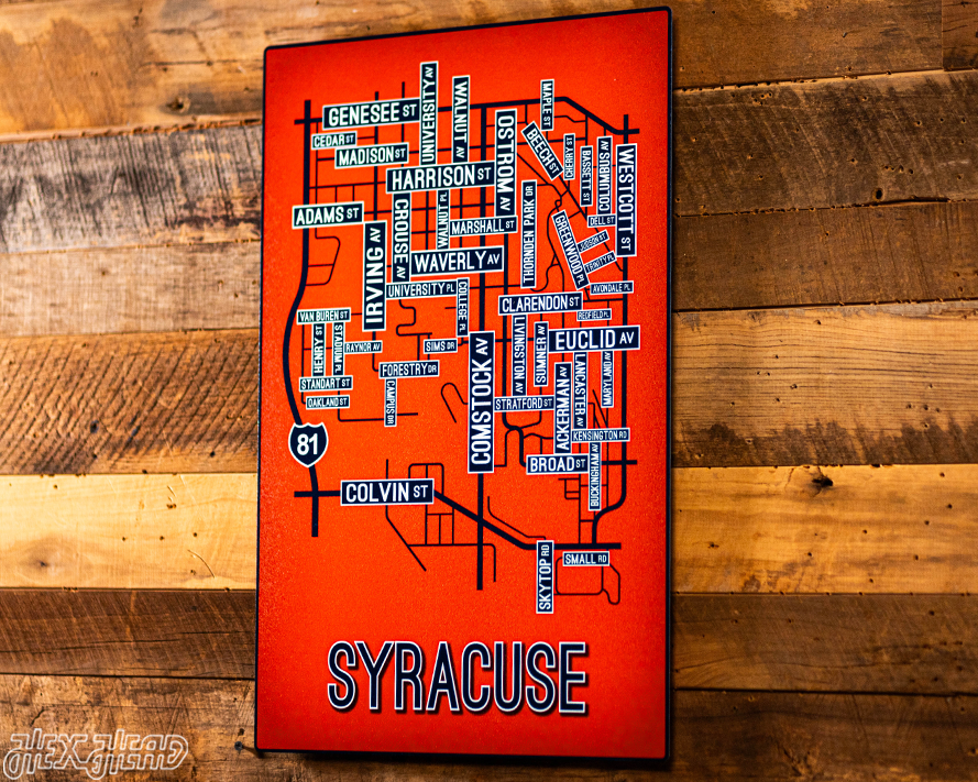 Syracuse School Street Poster Single Layer Metal Wall Art