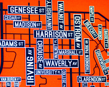 Syracuse School Street Poster Single Layer Metal Wall Art
