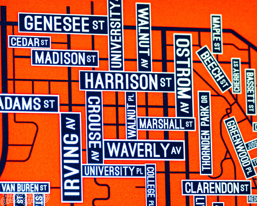 Syracuse School Street Poster Single Layer Metal Wall Art