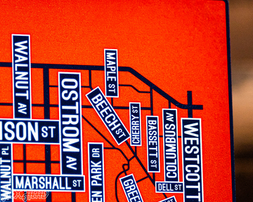 Syracuse School Street Poster Single Layer Metal Wall Art