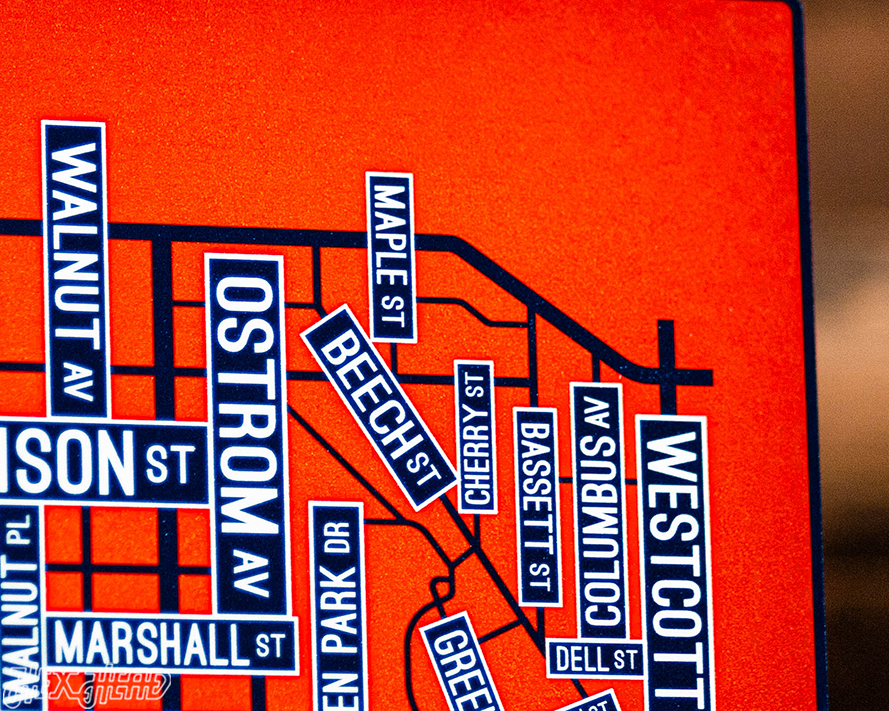 Syracuse School Street Poster Single Layer Metal Wall Art