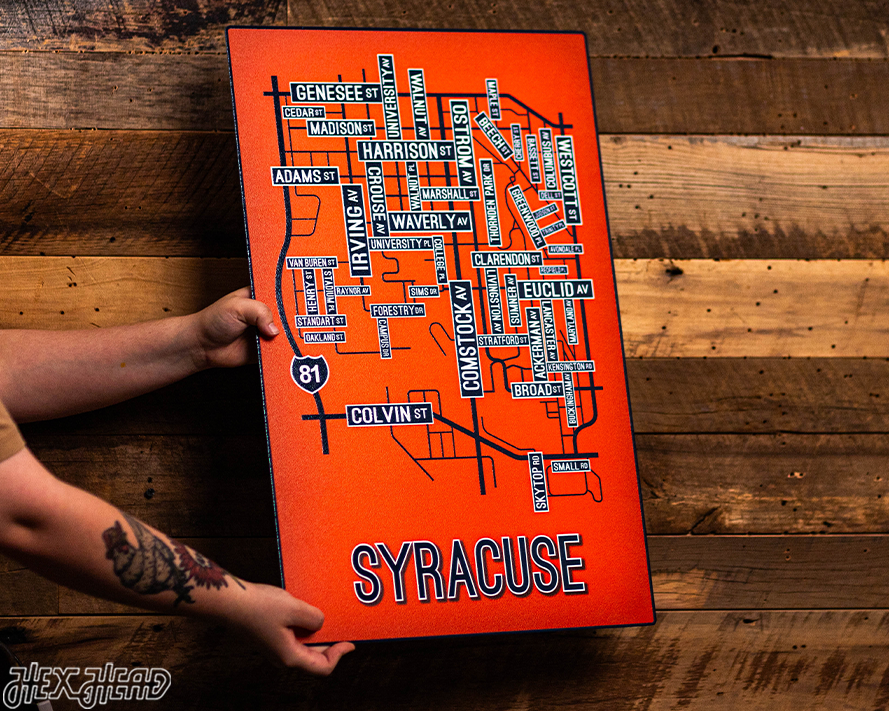 Syracuse School Street Poster Single Layer Metal Wall Art