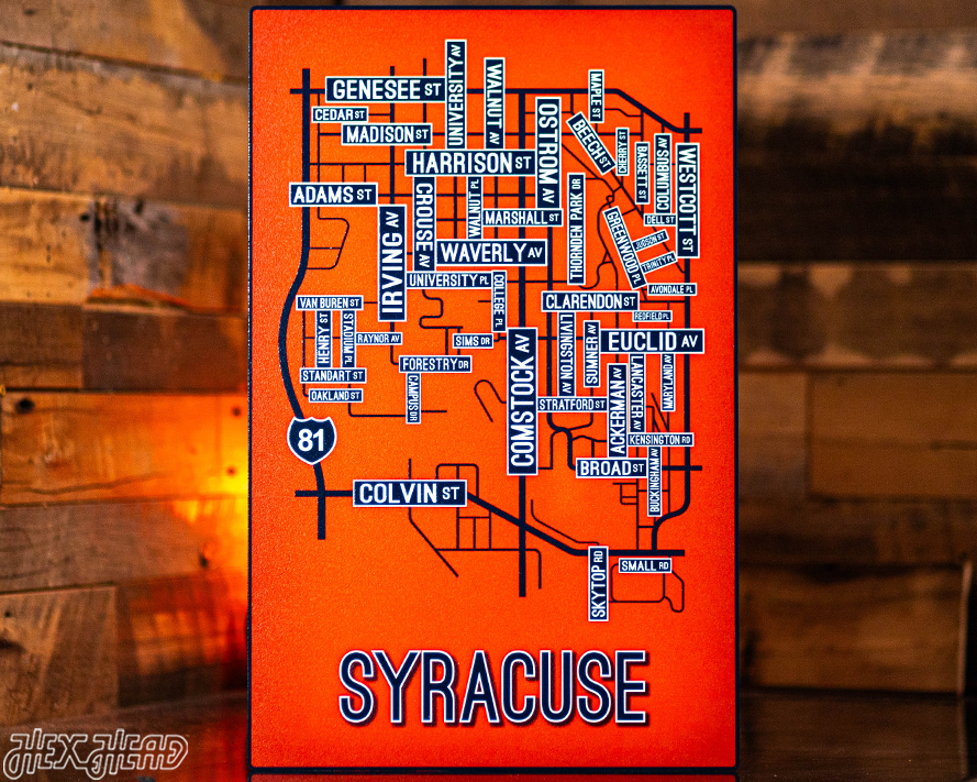 Syracuse School Street Poster Single Layer Metal Wall Art