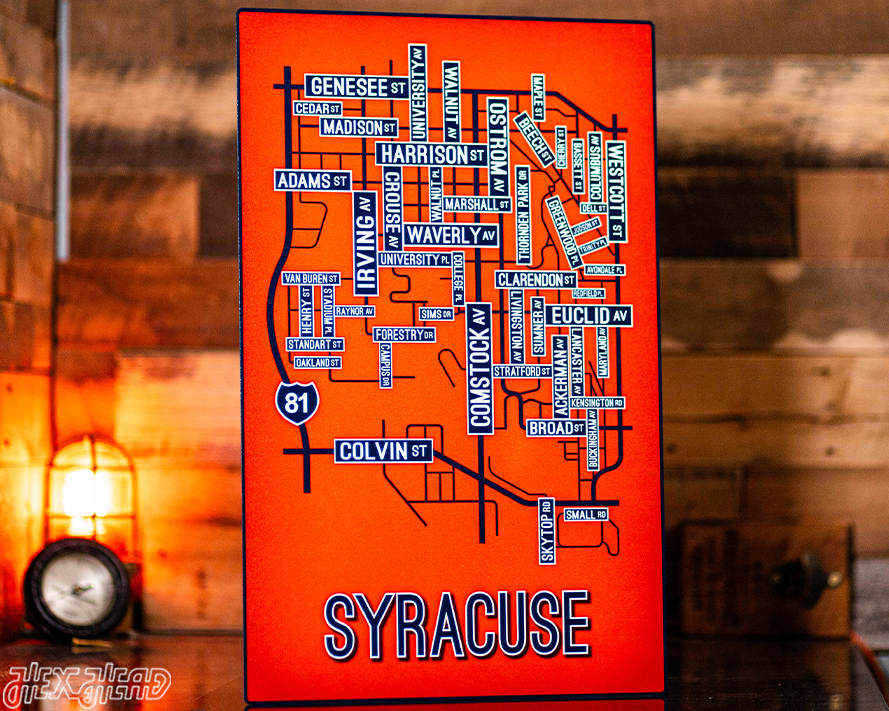 Syracuse School Street Poster Single Layer Metal Wall Art