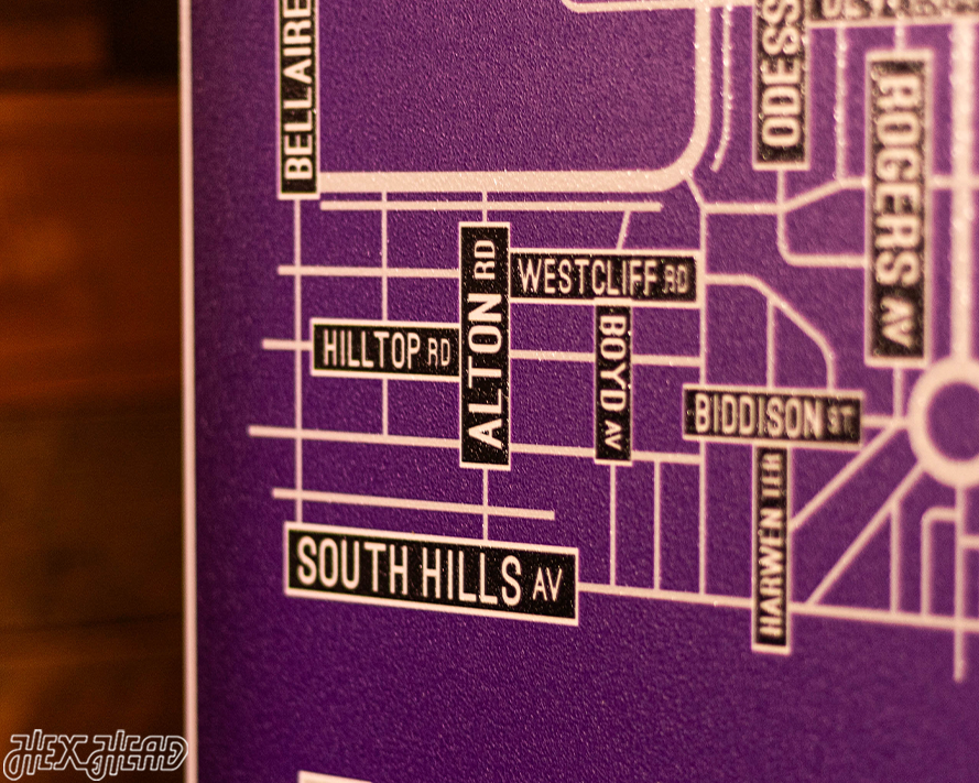 Fort Worth, Texas School Street Poster Single Layer Metal Wall Art