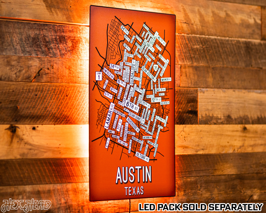 Austin, Texas School Street Poster Single Layer Metal Wall Art