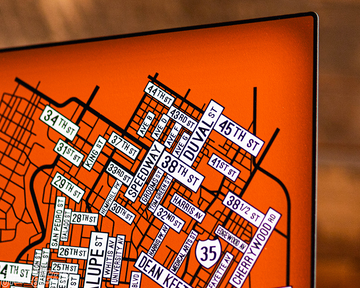 Austin, Texas School Street Poster Single Layer Metal Wall Art