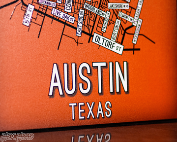 Austin, Texas School Street Poster Single Layer Metal Wall Art