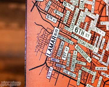 Austin, Texas School Street Poster Single Layer Metal Wall Art