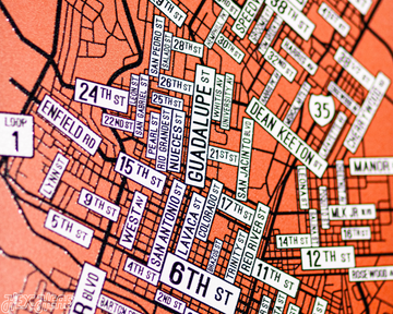 Austin, Texas School Street Poster Single Layer Metal Wall Art