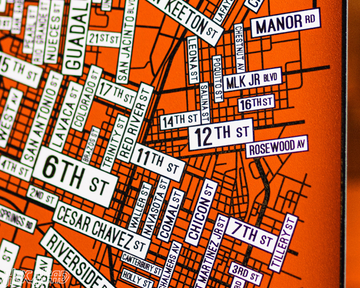 Austin, Texas School Street Poster Single Layer Metal Wall Art