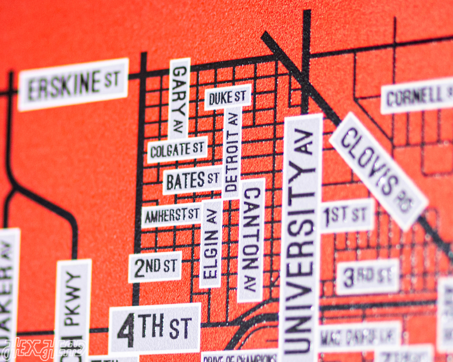 Lubbock, Texas School Street Poster Single Layer Metal Wall Art