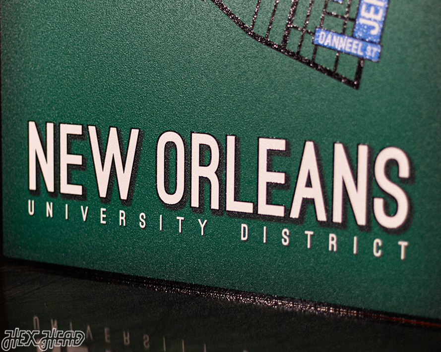 New Orleans, University District School Street Poster Single Layer Metal Wall Art