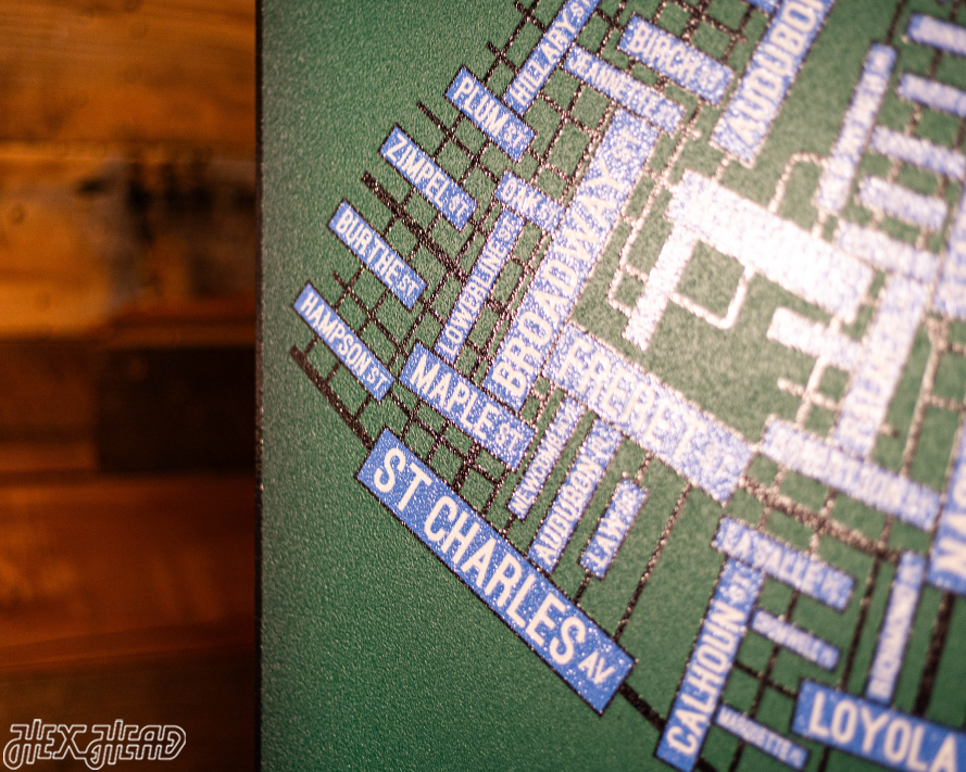 New Orleans, University District School Street Poster Single Layer Metal Wall Art