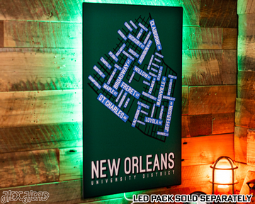 New Orleans, University District School Street Poster Single Layer Metal Wall Art