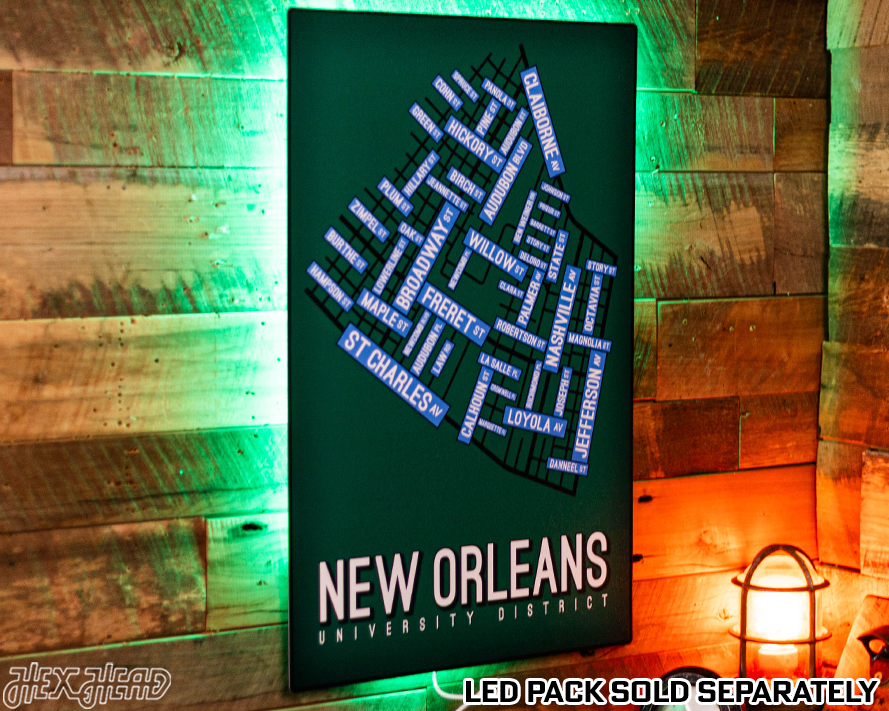 New Orleans, University District School Street Poster Single Layer Metal Wall Art