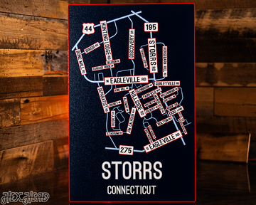 Storrs, Connecticut School Street Poster Single Layer Metal Wall Art