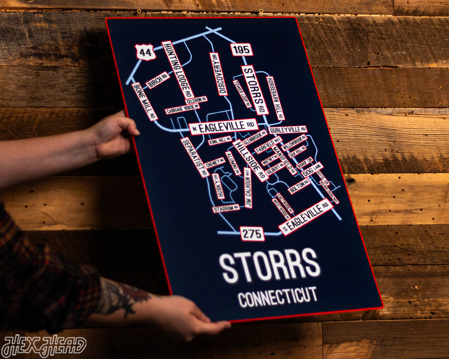 Storrs, Connecticut School Street Poster Single Layer Metal Wall Art