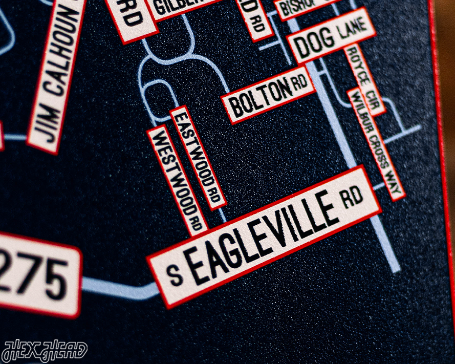 Storrs, Connecticut School Street Poster Single Layer Metal Wall Art