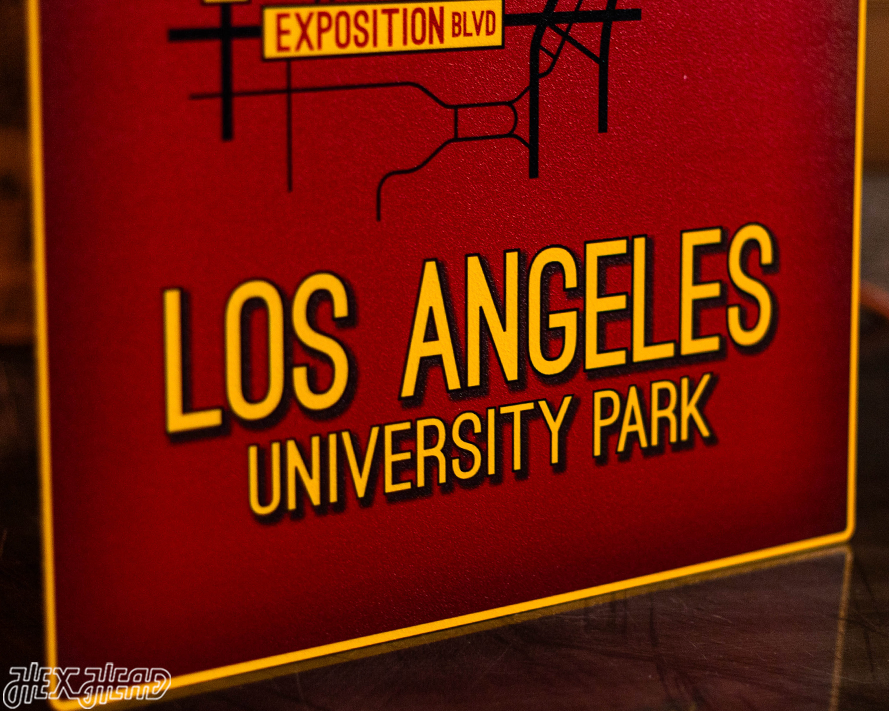 Los Angeles, University Park School Street Poster Single Layer Metal Wall Art