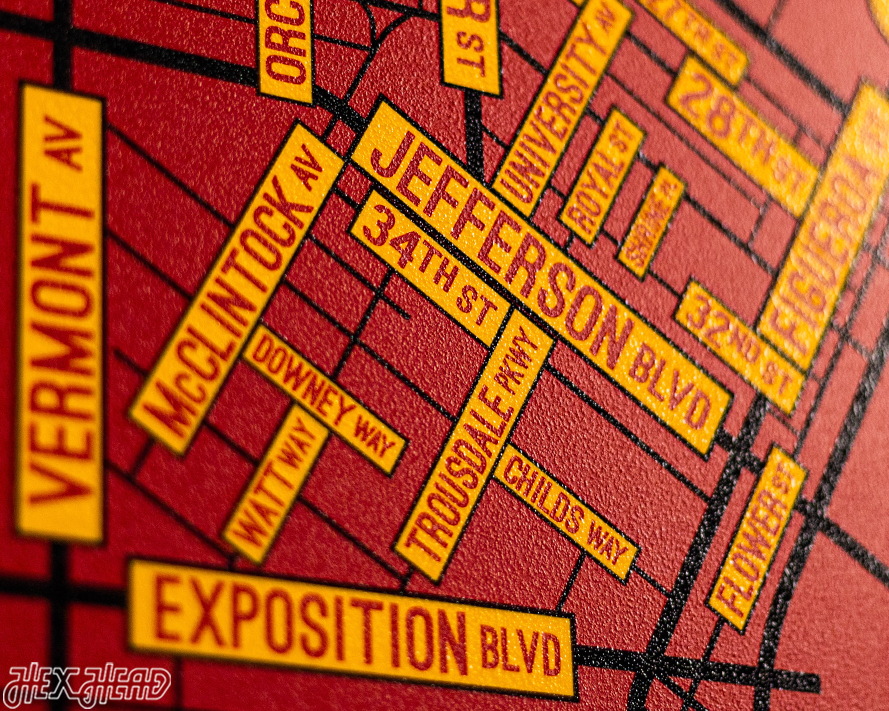 Los Angeles, University Park School Street Poster Single Layer Metal Wall Art