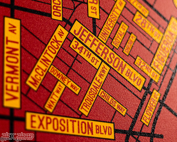 Los Angeles, University Park School Street Poster Single Layer Metal Wall Art