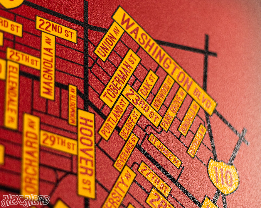 Los Angeles, University Park School Street Poster Single Layer Metal Wall Art