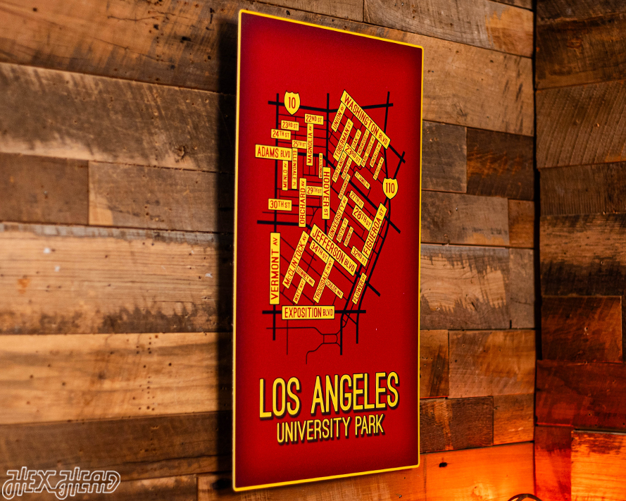 Los Angeles, University Park School Street Poster Single Layer Metal Wall Art