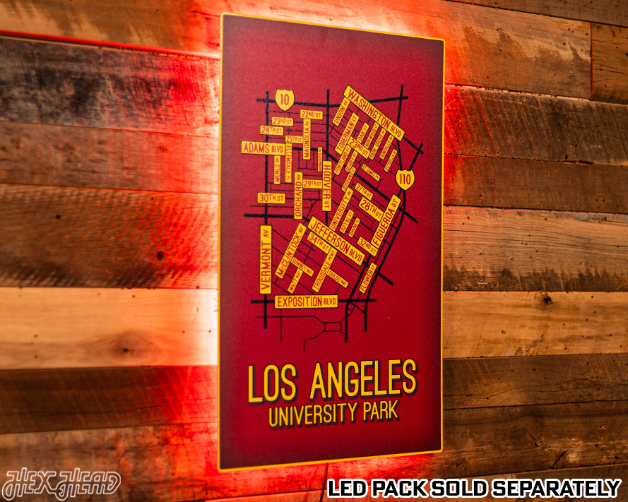 Los Angeles, University Park School Street Poster Single Layer Metal Wall Art