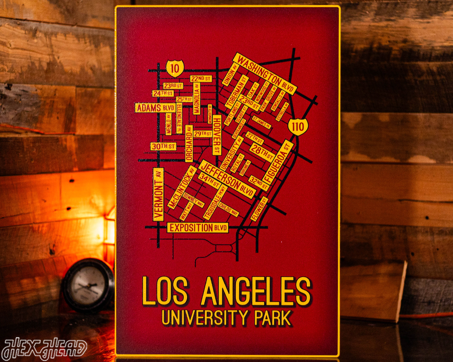 Los Angeles, University Park School Street Poster Single Layer Metal Wall Art
