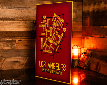 Los Angeles, University Park School Street Poster Single Layer Metal Wall Art