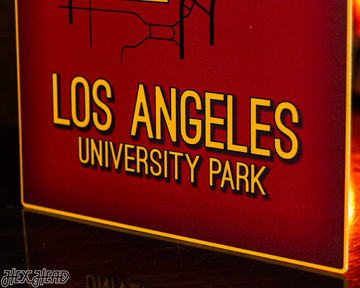 Los Angeles, University Park School Street Poster Single Layer Metal Wall Art
