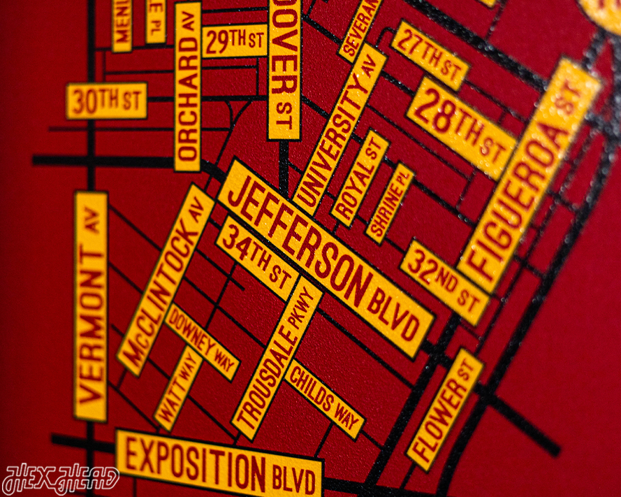 Los Angeles, University Park School Street Poster Single Layer Metal Wall Art