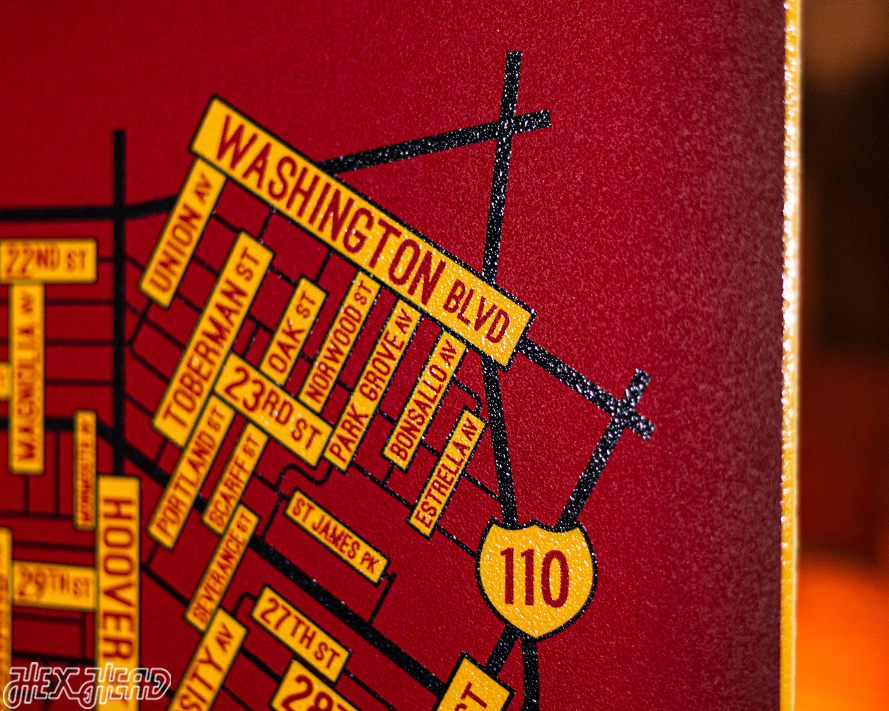 Los Angeles, University Park School Street Poster Single Layer Metal Wall Art