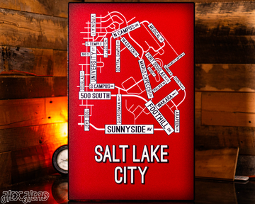 Salt Lake City School Street Poster Single Layer Metal Wall Art