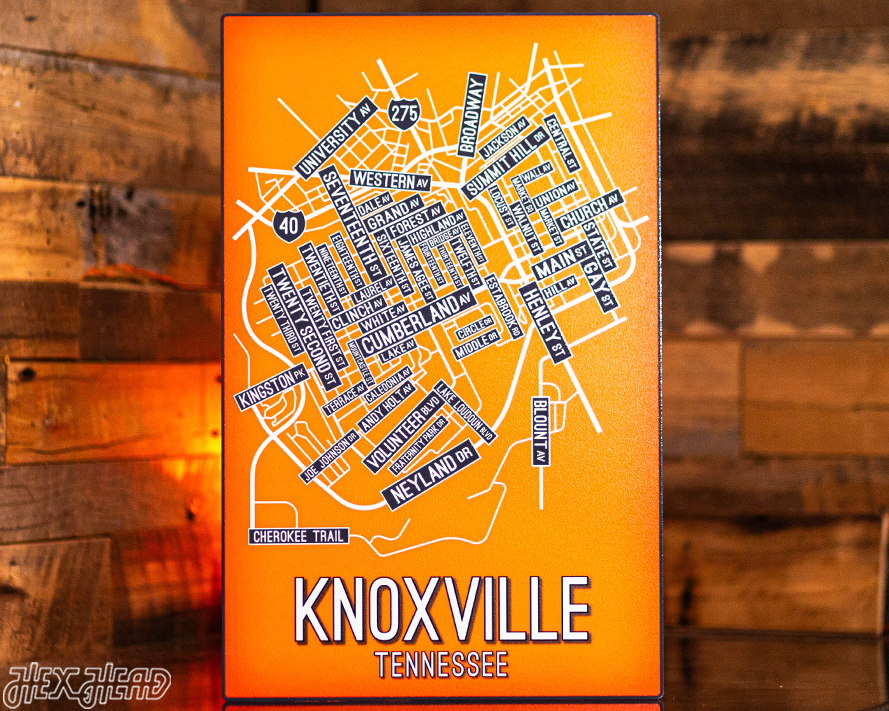 Knoxville, Tennessee School Street Poster Single Layer Metal Wall Art