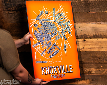 Knoxville, Tennessee School Street Poster Single Layer Metal Wall Art