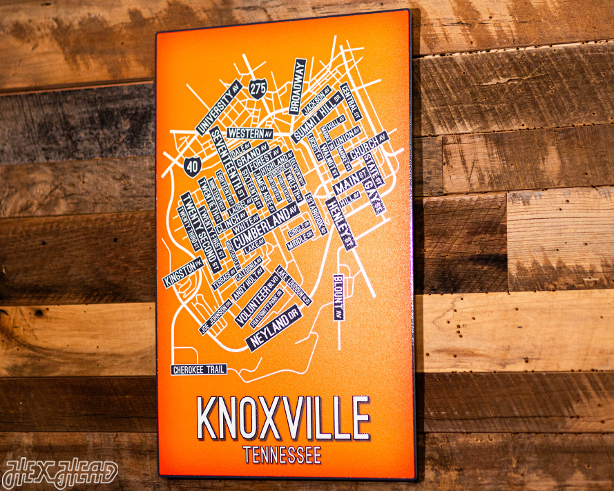 Knoxville, Tennessee School Street Poster Single Layer Metal Wall Art