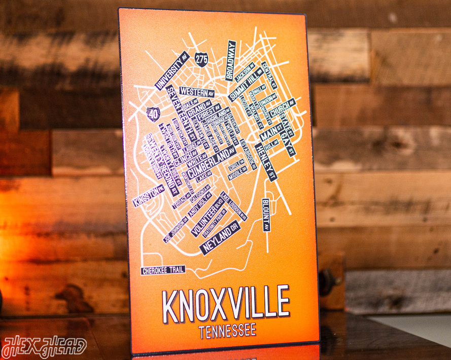 Knoxville, Tennessee School Street Poster Single Layer Metal Wall Art