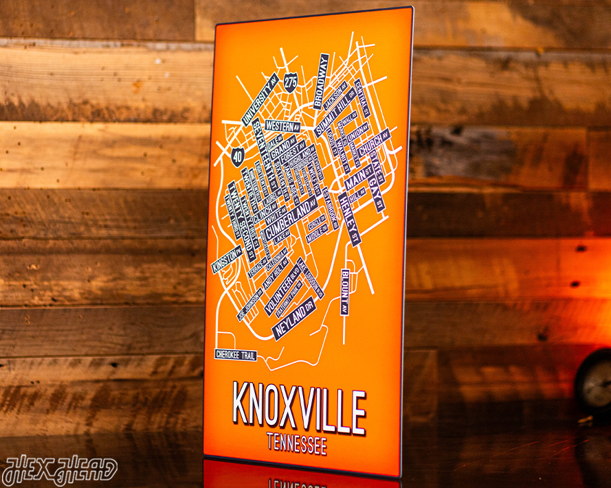 Knoxville, Tennessee School Street Poster Single Layer Metal Wall Art