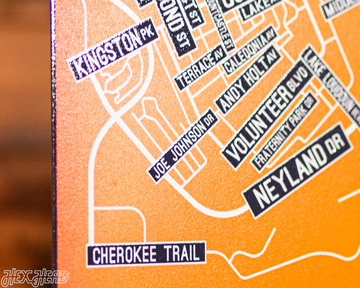 Knoxville, Tennessee School Street Poster Single Layer Metal Wall Art