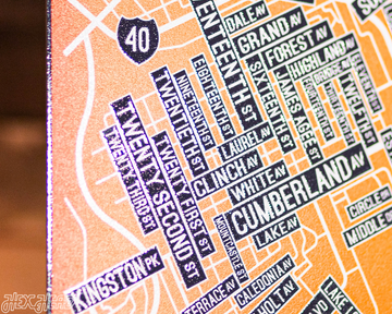 Knoxville, Tennessee School Street Poster Single Layer Metal Wall Art