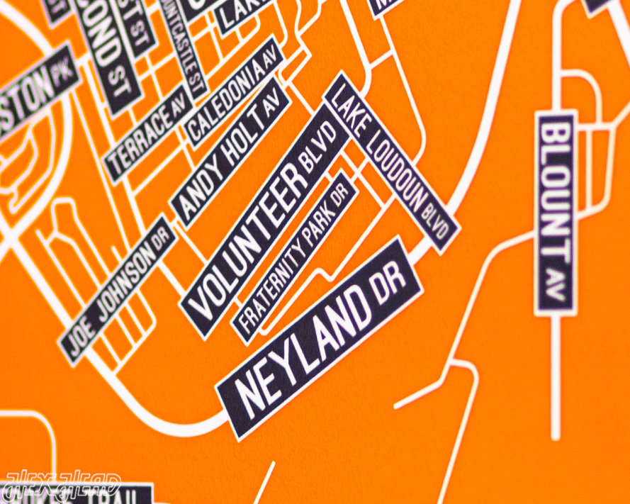 Knoxville, Tennessee School Street Poster Single Layer Metal Wall Art