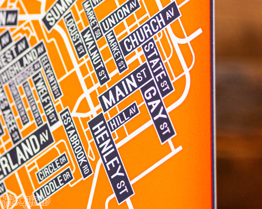 Knoxville, Tennessee School Street Poster Single Layer Metal Wall Art