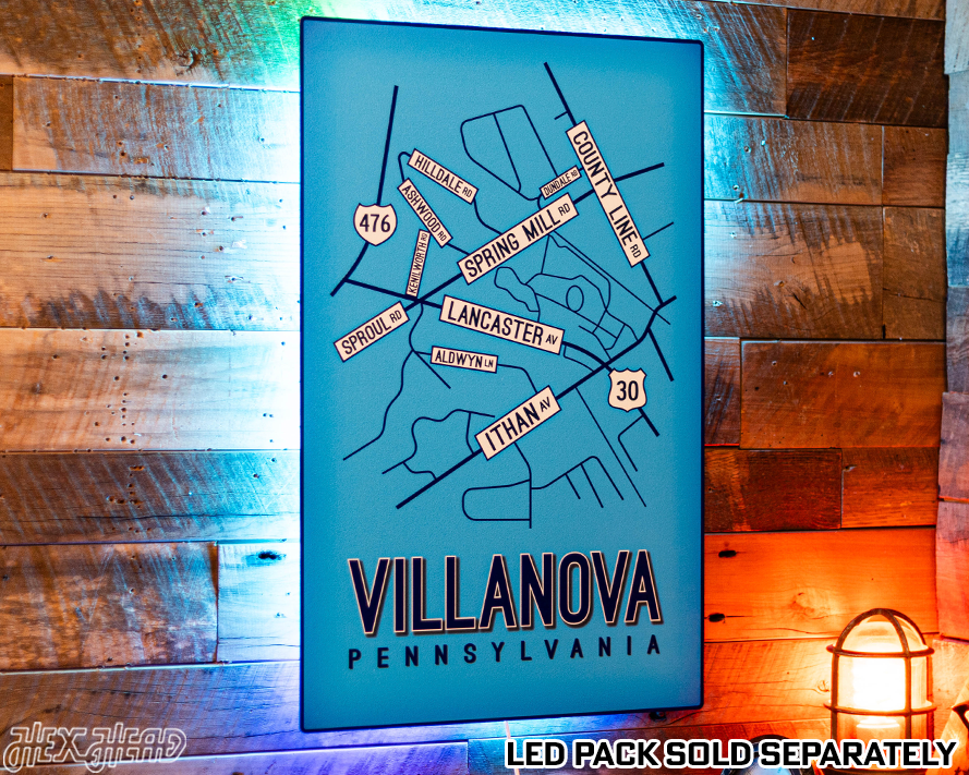 Villanova, Pennsylvania School Street Poster Single Layer Metal Wall Art