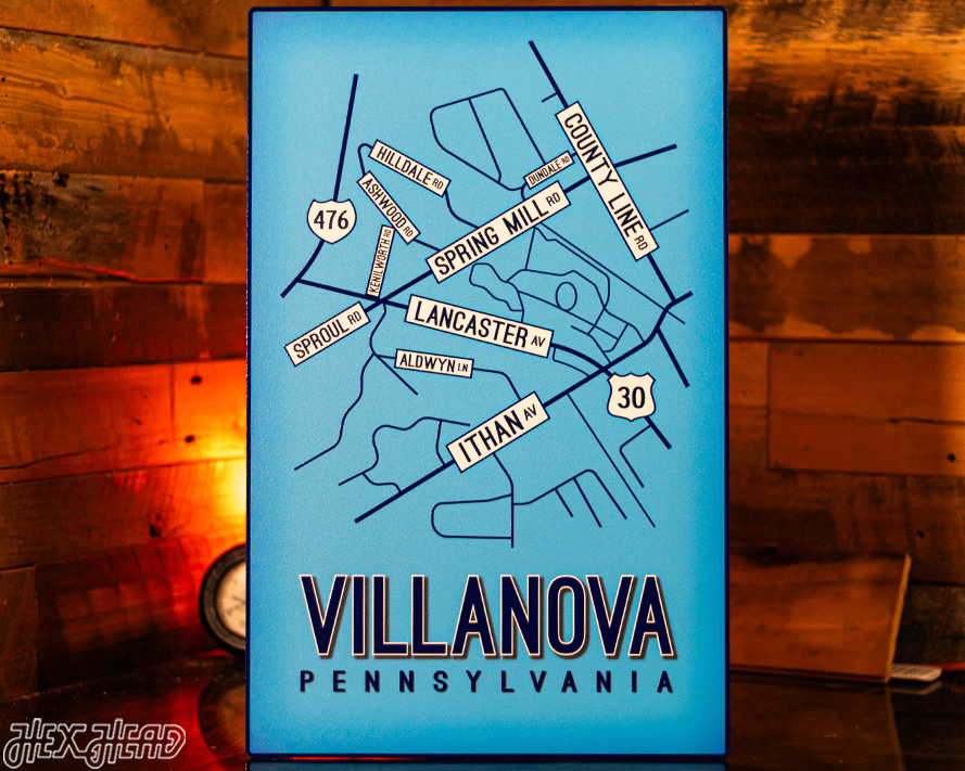 Villanova, Pennsylvania School Street Poster Single Layer Metal Wall Art