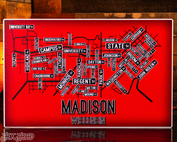Madison, Wisconsin School Street Poster Single Layer Metal Wall Art