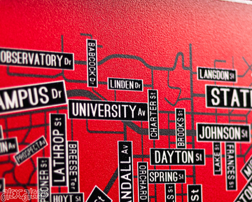 Madison, Wisconsin School Street Poster Single Layer Metal Wall Art