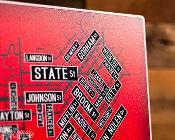 Madison, Wisconsin School Street Poster Single Layer Metal Wall Art