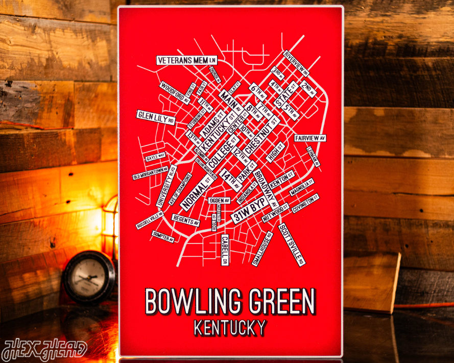 Bowling Green, Kentucky School Street Poster Single Layer Metal Wall Art
